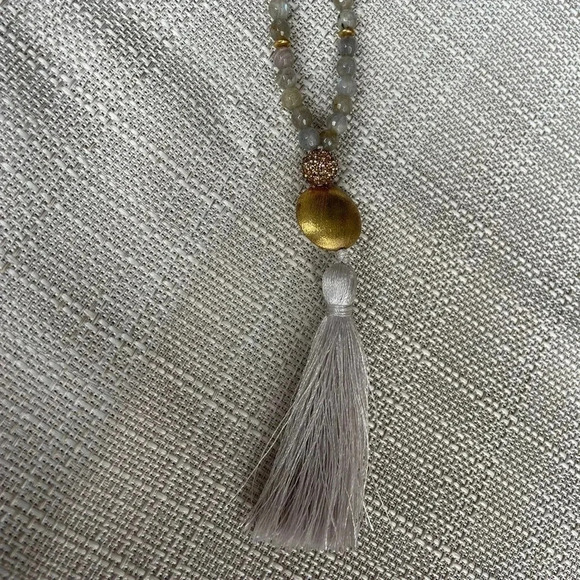 Womens Beaded Tassel Necklace - Picture 3 of 4